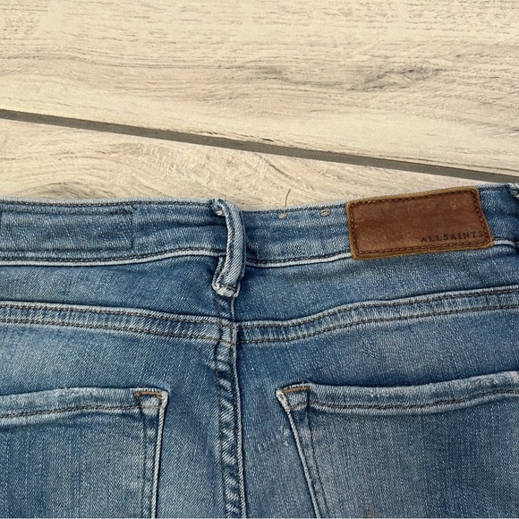 All Saints Blue Skinny Jeans with Distressed Details - Picture 4 of 6